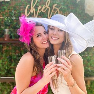 White Kentucky Derby styled hat